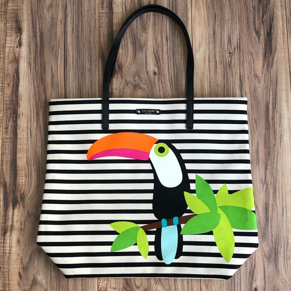 Kate Spade toucan Tote bon shopper Purse Bag EUC!